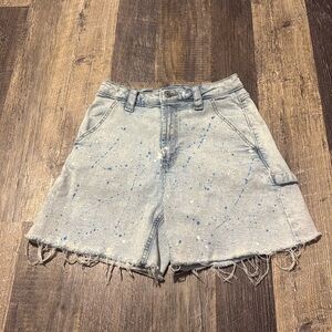 Wild Fable Highest Rise Utility Paint Splatter Blue Jean Shorts Women’s Size 6